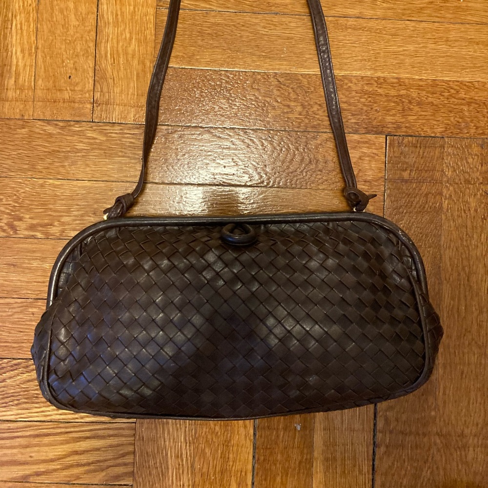 Bottega Venetta clutch w/ shoulder strap